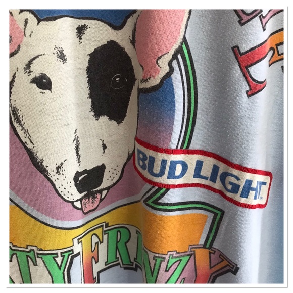 Vintage 80's Spuds Mackenzie Bud Light Party Frenzy Single Stitch T-Shirt Size M - Picture 6 of 12